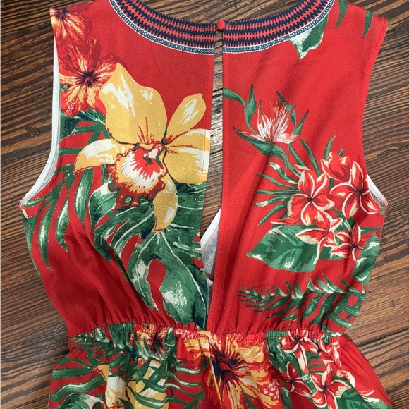 Anthropologie Flying Tomato Tropical 1 Pc Open Back Jumpsuit Resort Wear Sz S - Picture 5 of 6